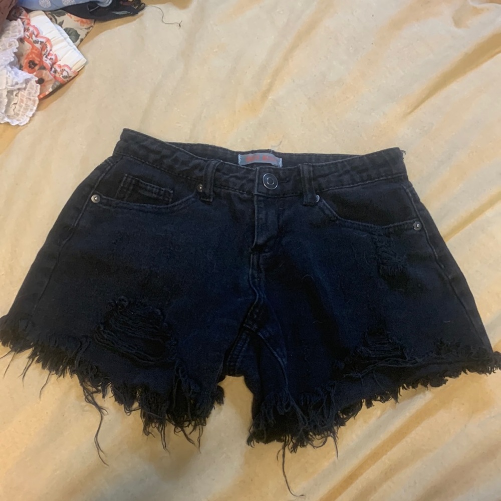 Black jean shorts